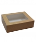 Preview: Kuchenverpackung mit Sichtfenster hellbraun für Mehlspeisen, 16x13x4,6cm
